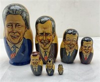 7pcs Handmade Nesting Doll - Presidents of USA