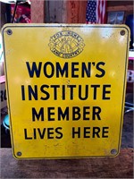 1ft x 14” 2 Sided Metal Womens Institute Sign