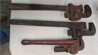 Vintage pipe wrenches. 18 and 14 inch