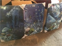 (3) Fish Canvas Paintings