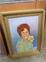 Vintage Oil Painting Of Curly Red Hair Auntie S.