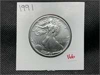 1991 AMERICAN SILVER EAGLE BU