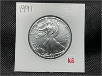 1991 AMERICAN SILVER EAGLE BU