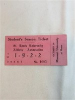 1922 student season ticket St. Louis University