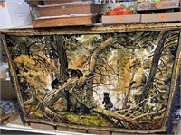 Tapestry of Bears in Woods 58" x 39"
