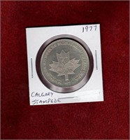 CALGARY STAMPEDE 1977 SOUVENIR $1 COIN