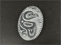Argillite Tlingit carved pendant, by Penny Dixon,