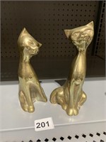 TWO METAL CATS 7 & 8" H