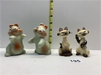 2 SETS OF VINTAGE SALT AND PEPPER SHAKERS, CATS