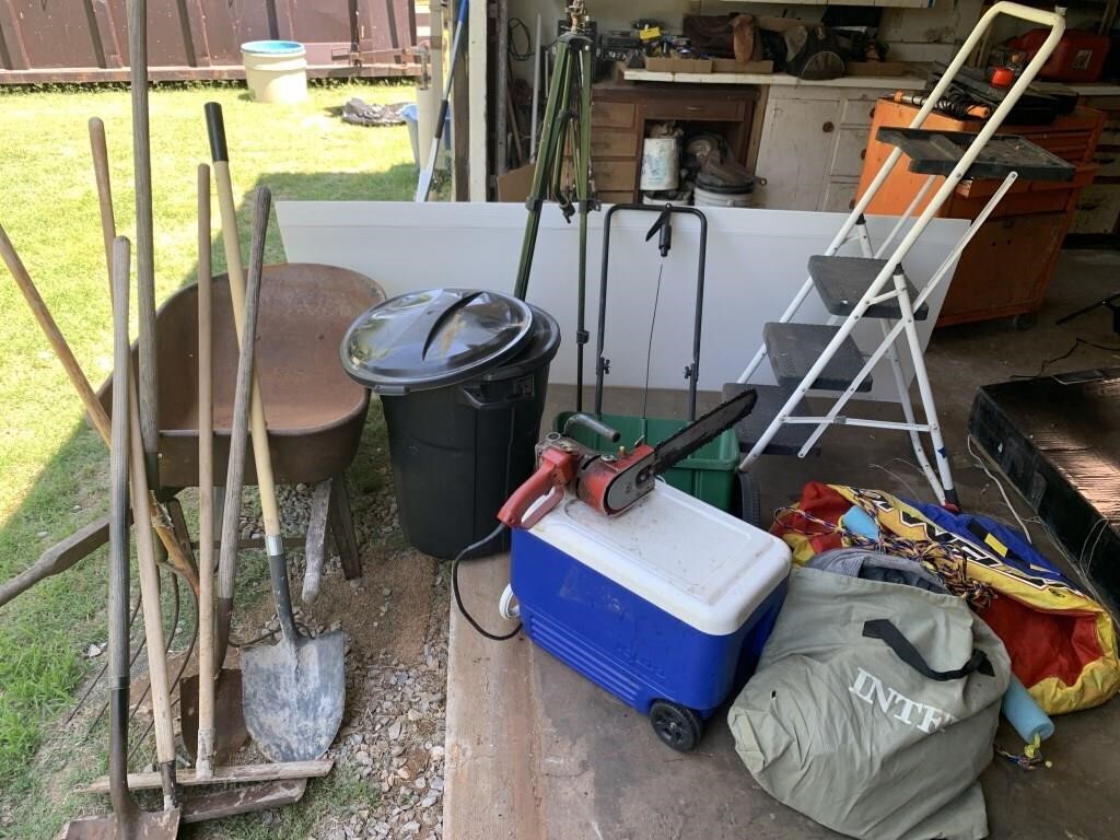 Wheelbarrow, Sprinkler, Ladder, Lake Tube, etc.