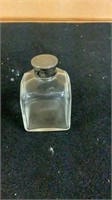 Vintage Clear Crystal And Siver Perfume Bottle