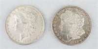 1886 & 1889 90% Silver Morgan Dollars.
