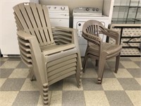 6 Adirondack Plastic Stackable Chairs