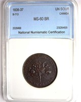 1835-37 Un Sous NNC MS60 BR Canada