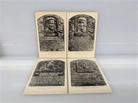 1953-55 (4) Artvue HOF Ty Cobb etc. Postcards