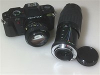 Pentax film camera P3 w/vivitar lens 70mm-210mm