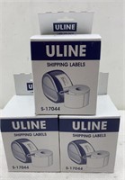 3x Uline Shipping Labels- 200labels/roll 4x6in
