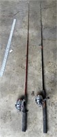 Two rhino reel fishing poles