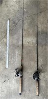 2 baitcaster rod and reels