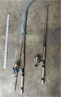 Two open face reels and rods