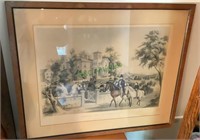 A vintage Courier and Ives lithograph titled