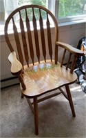 Solid oak arm chair
