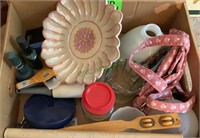 Box lot - miscellaneous items, candle globes,