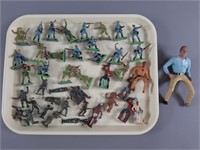 Mixed Toy Soldier & Western Toy Lot w/ Hartland