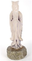 ANTIQUE CHINESE WHITE JADE CONFUCIAN STATUE