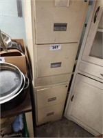 2  - 2 DRAWER METAL FILE CABINETS- BOTH SHOW RUST