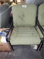 LIGHTWEIGHT PATIO CHAIR W/ GREEN CUSHIONS