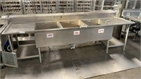 1 Stainless Steel 124in  3 compartment Industrial