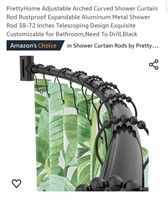 PrettyHome Adjustable Arched Curved Shower