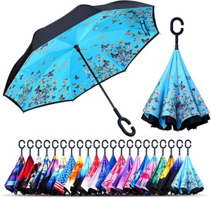 Owen Kyne Folding Umbrella, Blue Butterfly