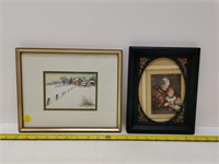 2 framed pictures