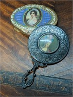 Lot of Antique Makeup & Mirror with Images