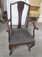 Antique Claw Foot Accent Chair