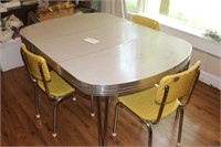 BEAUTIFUL 1960'S FORMICA AND CHROME DINING TABLE