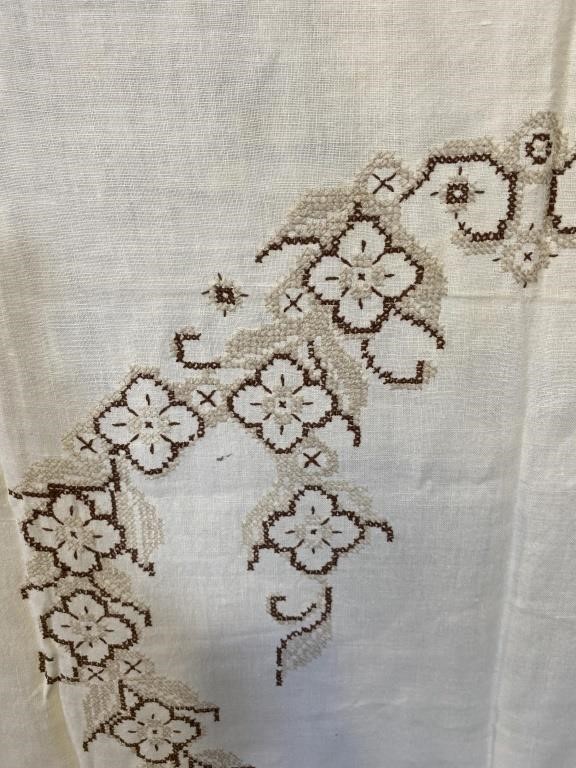 Cross Stitched Table Cloth