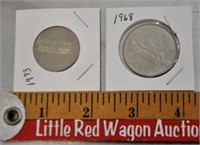 1968, 1973 Canadian one dollar coins