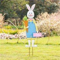 Glitzhome Easter Bunny Yard Sign  36H Metal