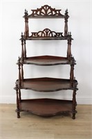 ORNATE LARGE MAHOGANY TIERED PLANT STAND