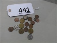 17 Assorted Coins, Tokens, and Foreign