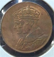 1939 Canadian copper coin