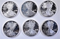 6 -  SILVER ROUNDS - 1/2 TROY OZ EACH