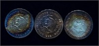 (3) 1966 Mexican Pesos, Silver Cont. 0.1/coin