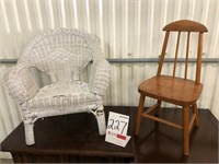 1 Wicker Childs Chair (As Is)