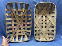 (2) Natural modern tobacco wall baskets