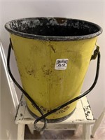 old Painted pail/bucket w/handle 11” T  x  9” D