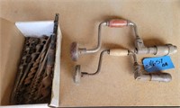 2 - Antique Hand Crank Drills w/ Bits